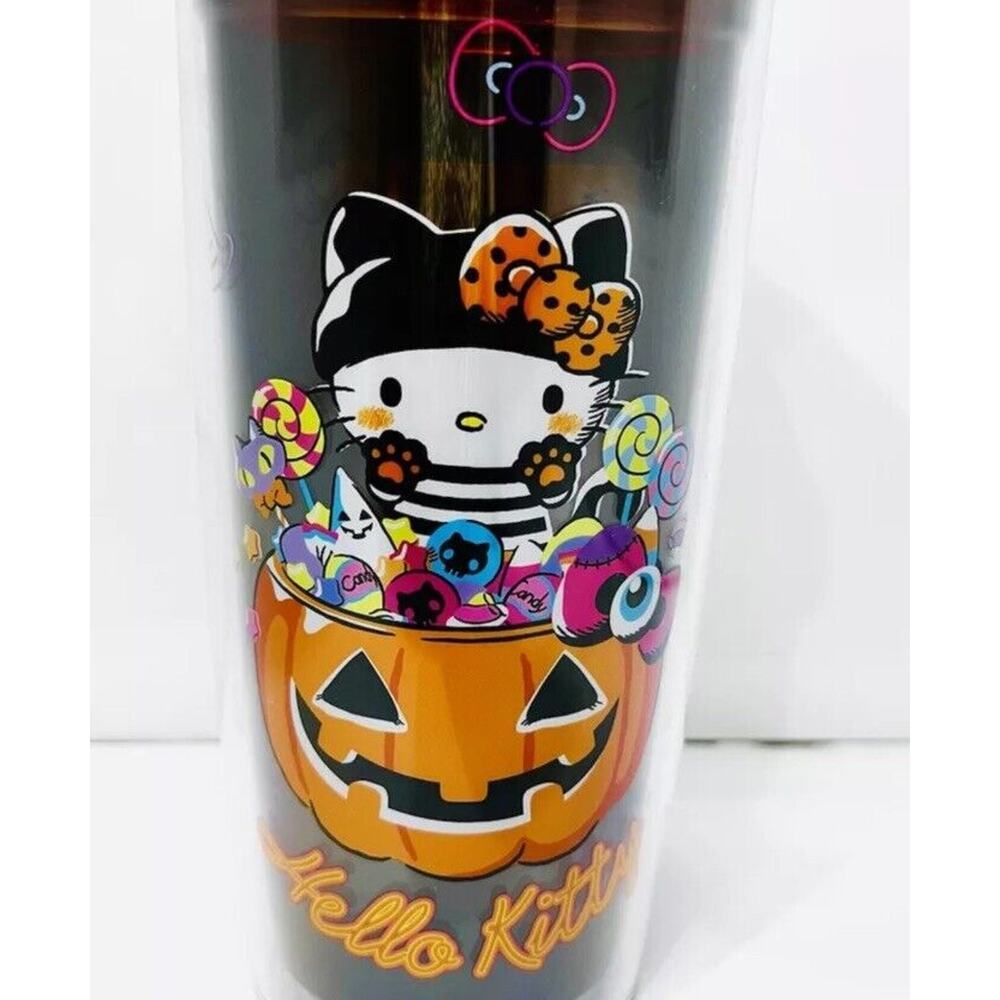 New 4 pak Hello Kitty Halloween Plastic Cups Tumblers 24oz